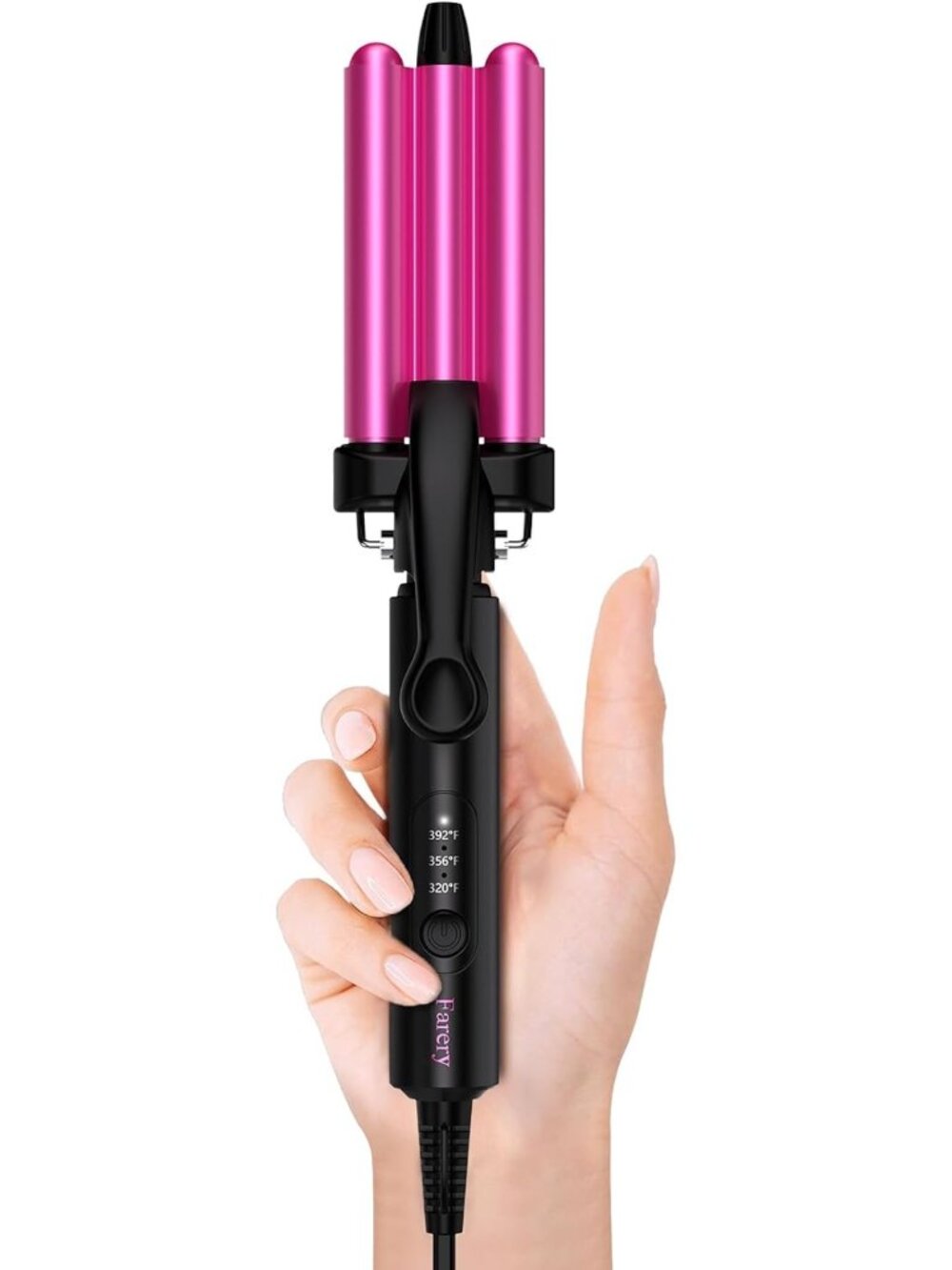 Mini 3 Barrel Hair Waver - Portable Beach Wave Curling Iron, 1/2" Ceramic, Fast